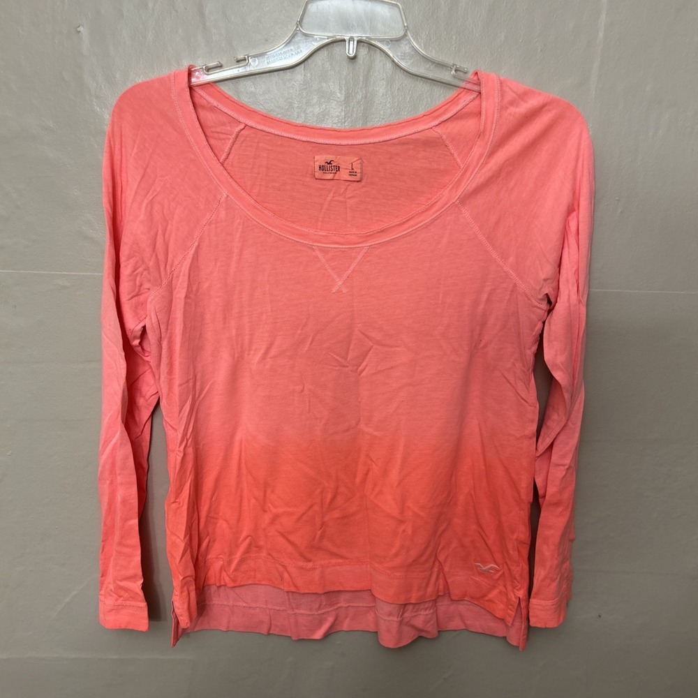 Hollister Old School Large‎ Ombré T Shirt Top Long Sleeves